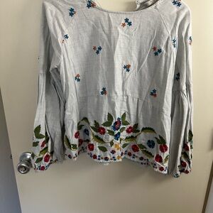 Floral Embroidered Women's Top